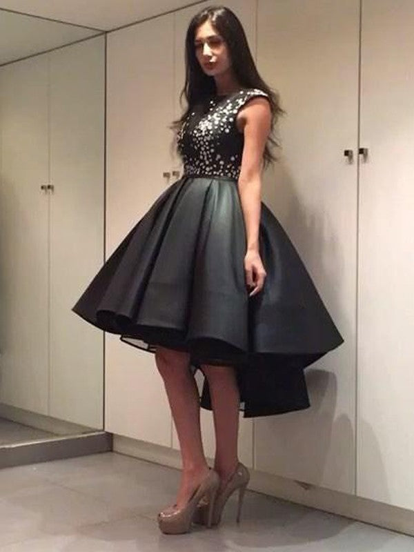 Wholesale A-Line/Princess Sleeveless Scoop Sequin Satin Short/Mini Dresses